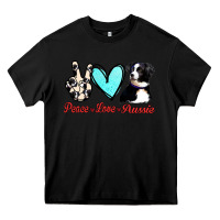 Black Peace Love Aussie Heavy Core Tee - Jasminsmagicworld