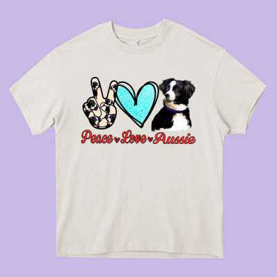 Peace Love Aussie Heavy Core Tee Designed By Jasminsmagicworld