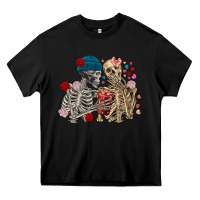 Black Skeleton couple Valentine's Day Heavy Core Tee - FaDigitalArtStudio