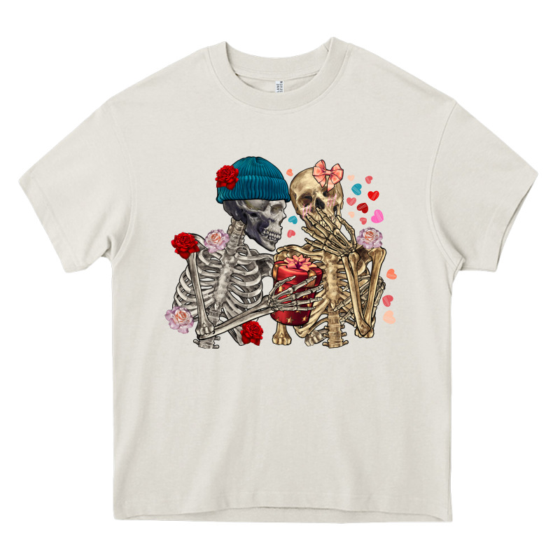Skeleton Couple Valentine's Day Heavy Core Tee by FaDigitalArtStudio | Teevron