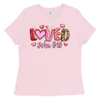 Bubblegum Pink loved john 3 16 Ladies Tee - LillyAllenDesigns