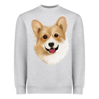 Heather Grey Corgi Heavyweight Sweatshirt - Jasminsmagicworld