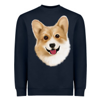 Navy Corgi Heavyweight Sweatshirt - Jasminsmagicworld