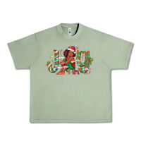Oil Green Joy Girl Black Urban Heavy Tee - CowhideDigitalArt