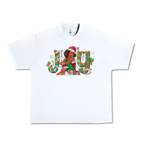 White Joy Girl Black Urban Heavy Tee - CowhideDigitalArt