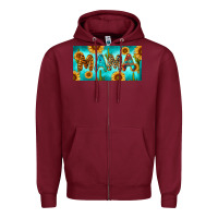 Burgundy western mama with sunflowers and cactus Zipper Hoodie - RanaPortraitStore