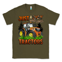Army Green just a boy who loves tractors Classic Tee - BarkalooDesign