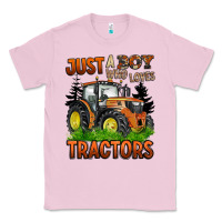 Bubblegum Pink just a boy who loves tractors Classic Tee - BarkalooDesign