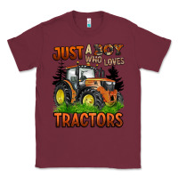 Burgundy just a boy who loves tractors Classic Tee - BarkalooDesign