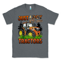 Charcoal Heather just a boy who loves tractors Classic Tee - BarkalooDesign