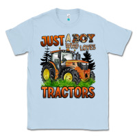 Dusty Blue just a boy who loves tractors Classic Tee - BarkalooDesign
