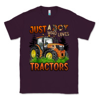 Plum just a boy who loves tractors Classic Tee - BarkalooDesign
