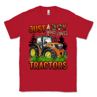 Red just a boy who loves tractors Classic Tee - BarkalooDesign