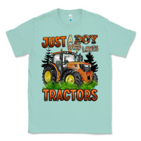 Seafoam just a boy who loves tractors Classic Tee - BarkalooDesign