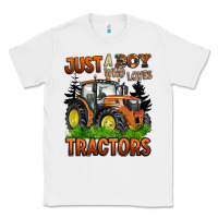White just a boy who loves tractors Classic Tee - BarkalooDesign