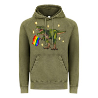 Vintage Olive lgbtq+  t rex Vintage Hoodie - Artiststas