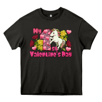 Asphalt My first Valentine's Day Unicorn Heavy Core Tee - FaDigitalArtStudio