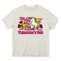 Cream My first Valentine's Day Unicorn Heavy Core Tee - FaDigitalArtStudio