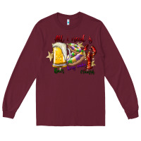 Burgundy all i need is beer king cake crawfish Long Sleeve Tee - SublimationCraftShop