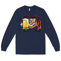 Navy all i need is beer king cake crawfish Long Sleeve Tee - SublimationCraftShop