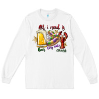 White all i need is beer king cake crawfish Long Sleeve Tee - SublimationCraftShop