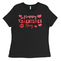 Black happy valentine's day Ladies Tee - LillyAllenDesigns