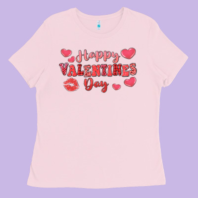 Happy Valentine's Day Ladies Tee Designed By Lillyallendesigns