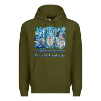 Army Green snuggle up gnomies it's coll outside Premium Hoodie - BarkalooDesign