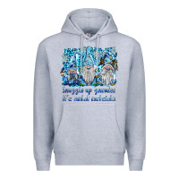 Heather Grey snuggle up gnomies it's coll outside Premium Hoodie - BarkalooDesign
