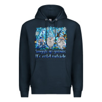 Navy snuggle up gnomies it's coll outside Premium Hoodie - BarkalooDesign