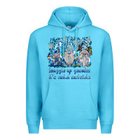 Ocean Blue snuggle up gnomies it's coll outside Premium Hoodie - BarkalooDesign
