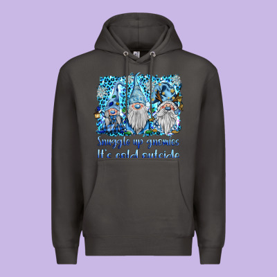 Snuggle Up Gnomies It's Coll Outside Premium Hoodie Designed By Barkaloodesign