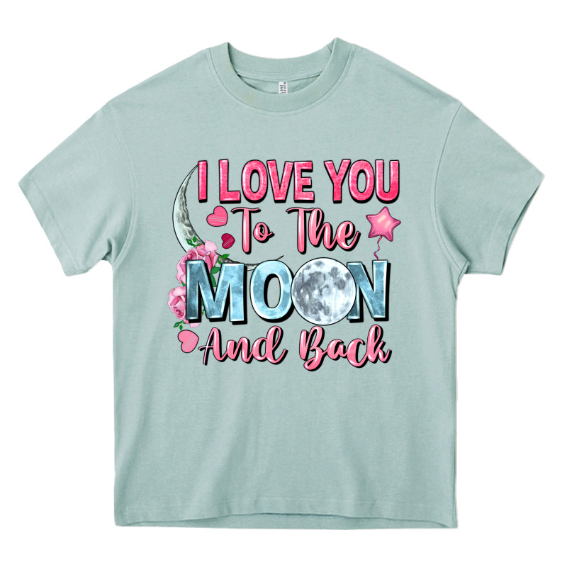 I Love You To The Moon And Back Valentine's Day Heavy Core Tee by FaDigitalArtStudio | Teevron