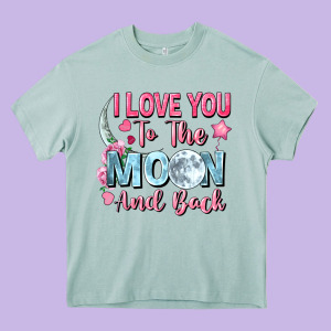 I Love You To The Moon And Back Valentine's Day Heavy Core Tee Designed By Fadigitalartstudio