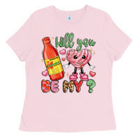 Bubblegum Pink will you be my Ladies Tee - LillyAllenDesigns