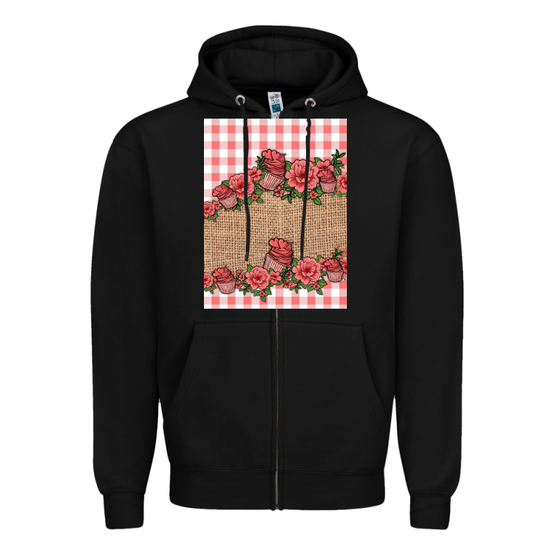 Valentines Day Burlap Background Zipper Hoodie by Jasminsmagicworld | Teevron