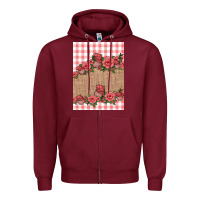 Burgundy valentines day burlap background Zipper Hoodie - Jasminsmagicworld