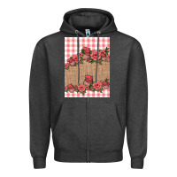 Charcoal Heather valentines day burlap background Zipper Hoodie - Jasminsmagicworld