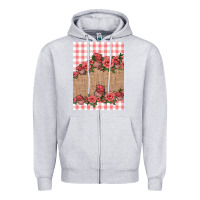 Heather Grey valentines day burlap background Zipper Hoodie - Jasminsmagicworld