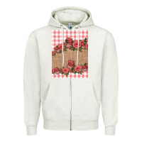 Oatmeal Heather valentines day burlap background Zipper Hoodie - Jasminsmagicworld