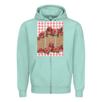 Seafoam valentines day burlap background Zipper Hoodie - Jasminsmagicworld