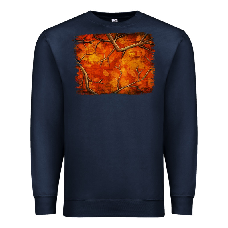 Orange Hunter Camouflage Pattern Brushstroke Premium Sweatshirt by Jasminsmagicworld | Teevron