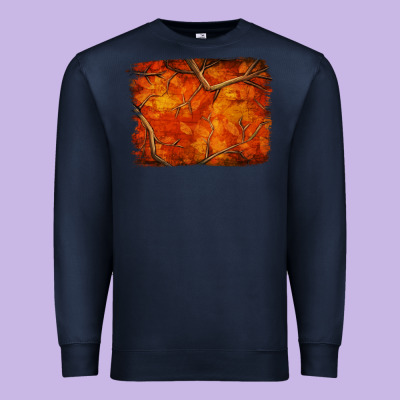 Orange Hunter Camouflage Pattern Brushstroke Premium Sweatshirt Designed By Jasminsmagicworld