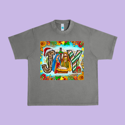 Joy Jesus Urban Heavy Tee Designed By Cowhidedigitalart