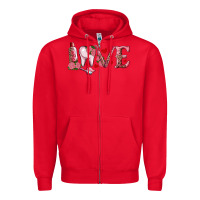 Red Valentines day dental love Zipper Hoodie - RanaPortraitStore