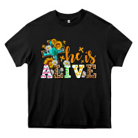 Black Easter Day He is alive with cross Heavy Core Tee - OliviaCreatesArt