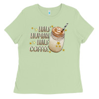 Matcha Half Human Half Coffee Ladies Tee - CowhideDigitalArt