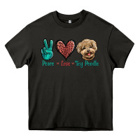 Asphalt Peace Love Toy Poodle Heavy Core Tee - Jasminsmagicworld
