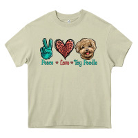 Mossy Peace Love Toy Poodle Heavy Core Tee - Jasminsmagicworld