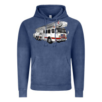 Vintage Denim White Fire Truck Vintage Hoodie - Artiststas